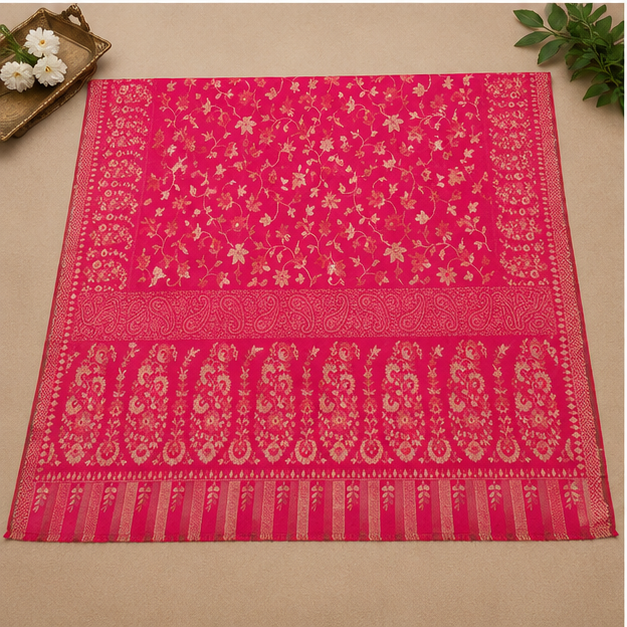 Woolen Kani Shawl With Zari