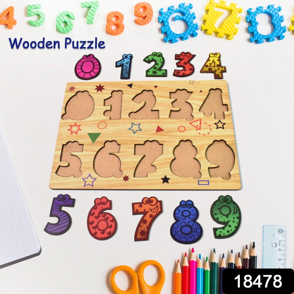 Wooden Number Puzzle Learning Educational Board (1 Set / 2820 Cm) - Color: Mix