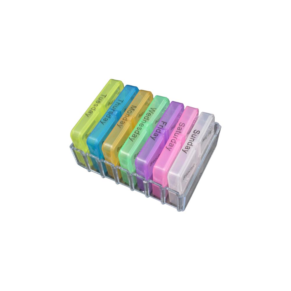 7 Days 4 Times Transparent Medicine Box 28 Grid Portable Large Capacity Travel, Medication Organizer Dispenser Boxes Large Compartments Moisture-Proof Pill Case Medication Reminder Travel