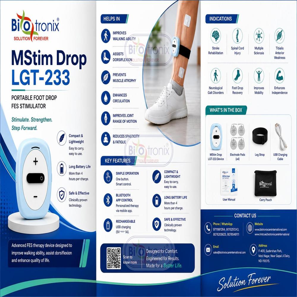 Foot Drop Electro Stimulation Therapy Machine Rechargeable Model