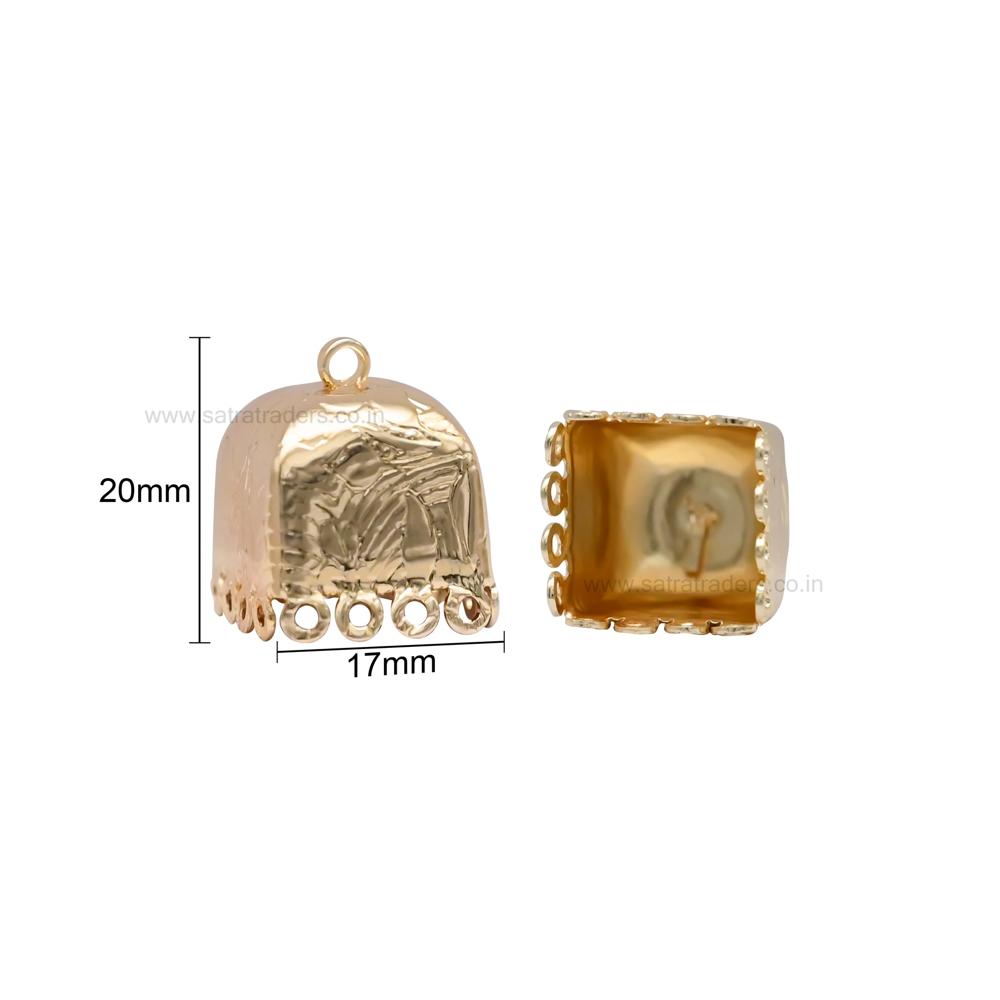 Square Floral Jhumki | Size : 20mm | Qty : 6pcs-3pair | EF90