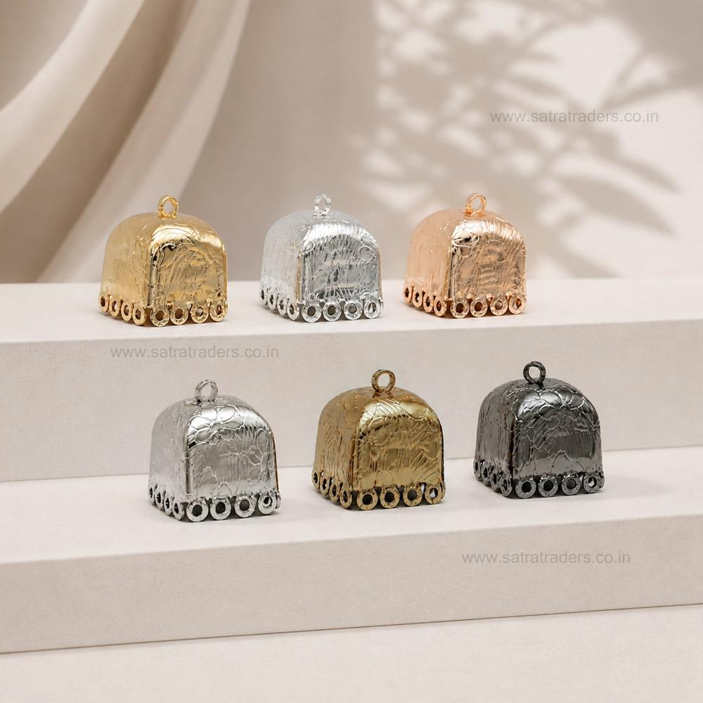 Square Floral Jhumki | Size : 20mm | Qty : 6pcs-3pair | EF90