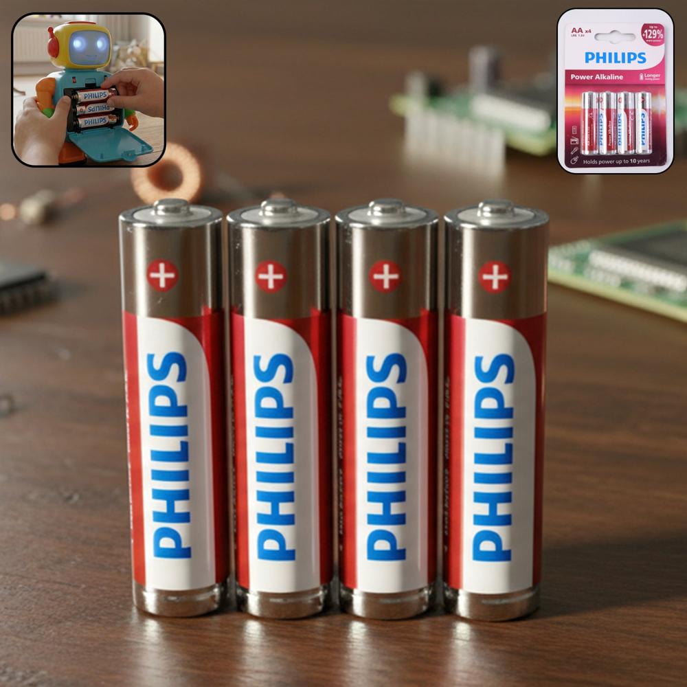 Aa Alkaline Batteries 4 Piece Pack - Color: Mix