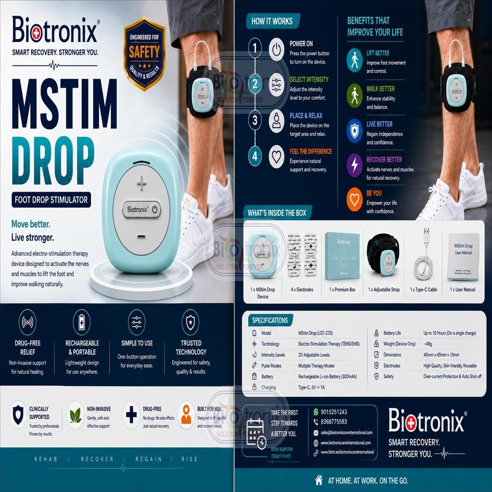 Advanced Portable Foot Lift Stimulator for Physiotherapy