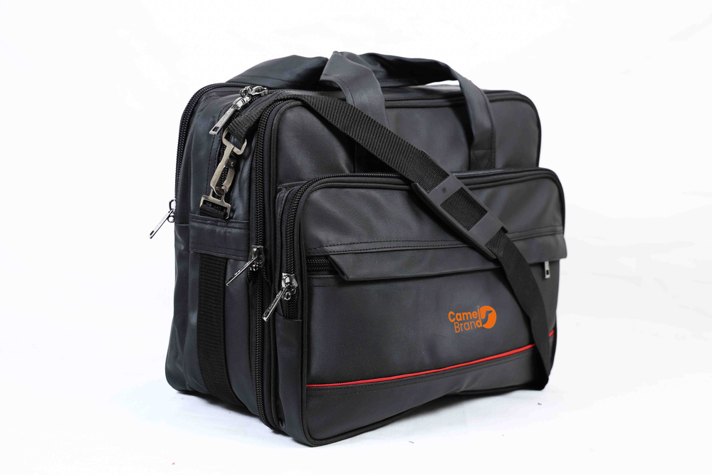 Black Polyester Messenger Bag