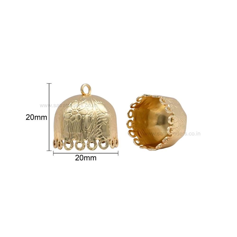 Hexagon Floral Jhumki | Size : 20mm | Qty : 6pcs-3pair | EF91