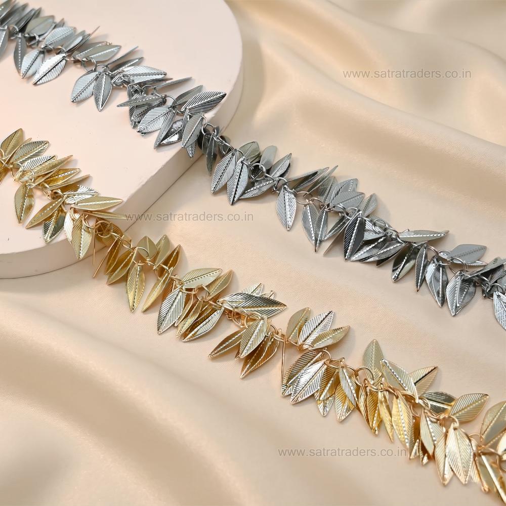 Leaf Shape Iron Chain | Size : 18mm | Qty : 1mtr | IC35