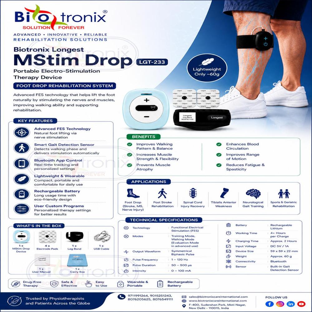 Foot Drop Gait Assistance Therapy Device for Neuro Patients