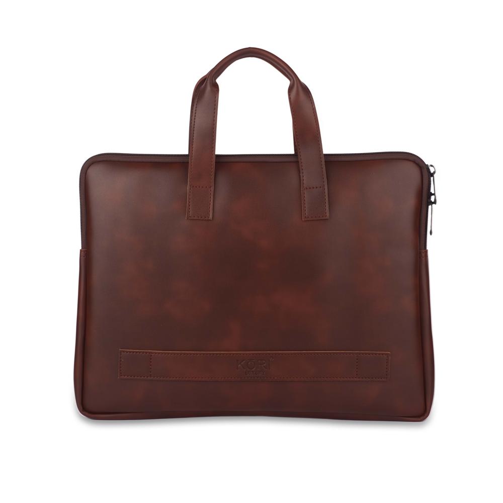 Kori Executive Slim Vegan Leather Laptop Bag(001) - Capacity: 3.7 Ltr