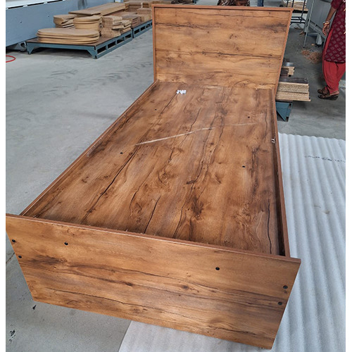 Rustic Wooden Bed - Color: Natural Wood