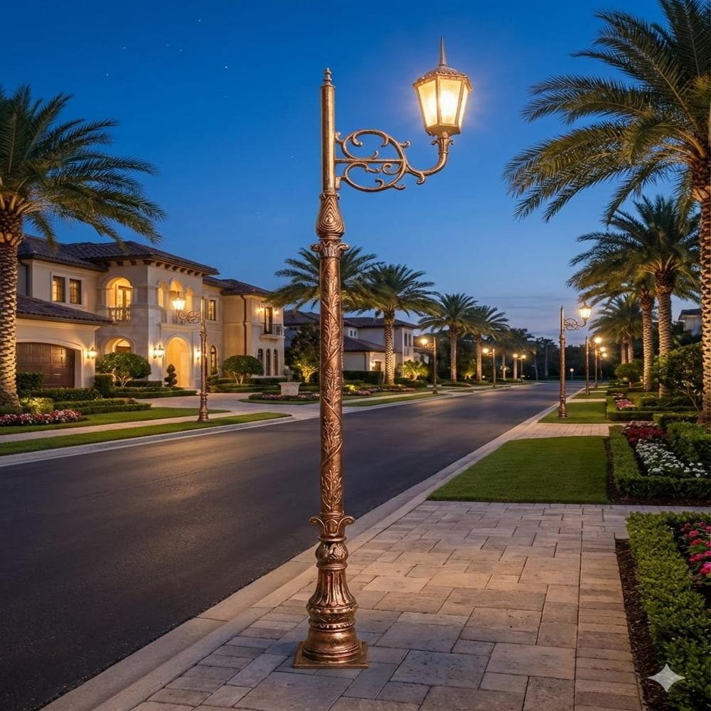 4 meter cast iron garden lighting pole 