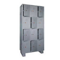 12 Door Storage Locker - Powder-coated Mild Steel, Standard Size, Grey | Individual Cam Locks, Ventilation Slots, Free-standing, Fully Assembled