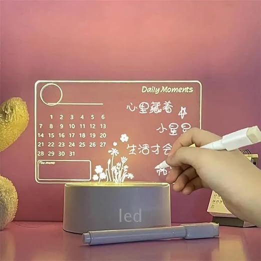Modern 3D Desk Calendar & Dry Erase Writing Board