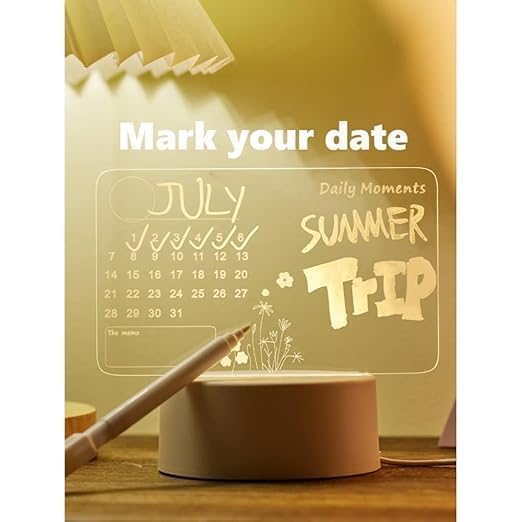 Modern 3D Desk Calendar & Dry Erase Writing Board