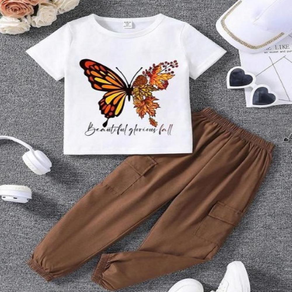 Kids girls Half Sleeve T shirt And Jogger Pant Set 1 To 15 years