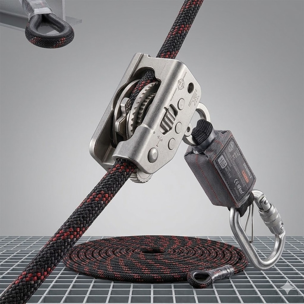 Guided Type Fall Arrester System On Flexible Anchorage Line