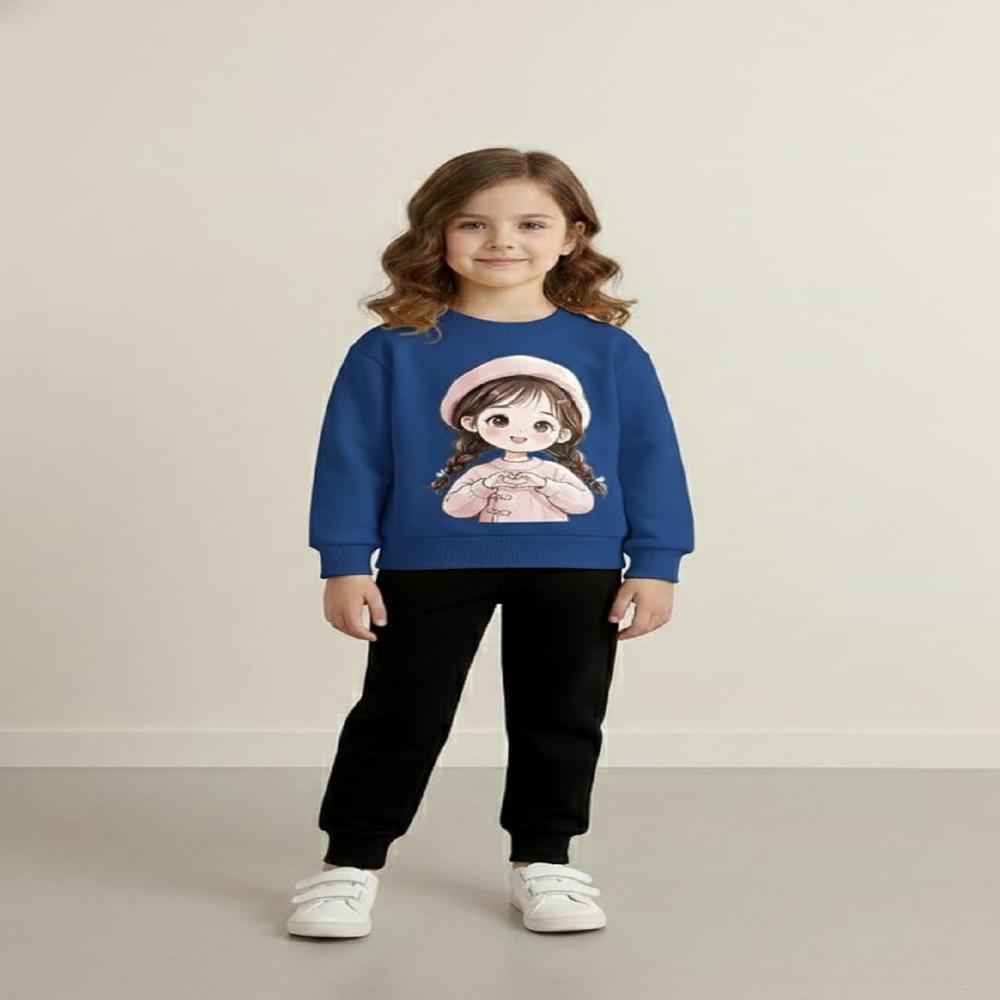 Kids Girls Full Sleeve And Track Pant Set