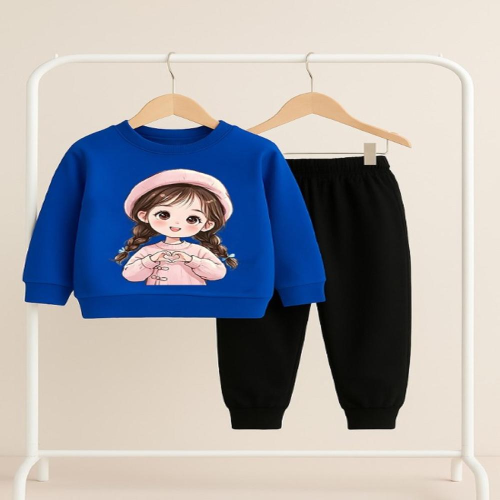 Kids Girls Full Sleeve And Track Pant Set