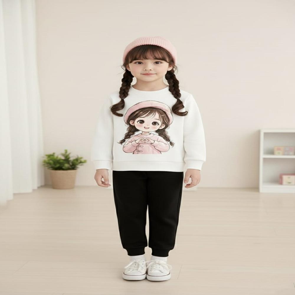 Kids Girls Full Sleeve And Track Pant Set