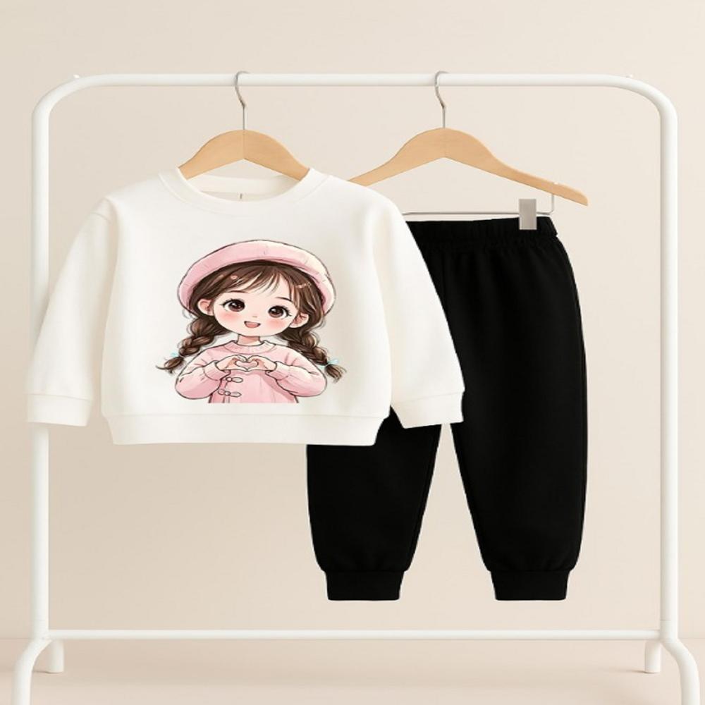 Kids Girls Full Sleeve And Track Pant Set