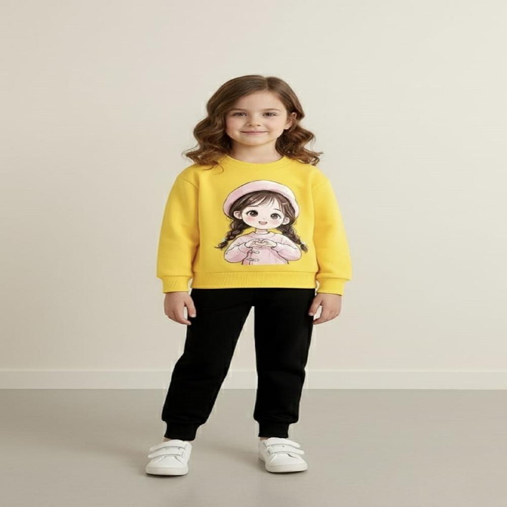 Kids Girls Full Sleeve And Track Pant Set