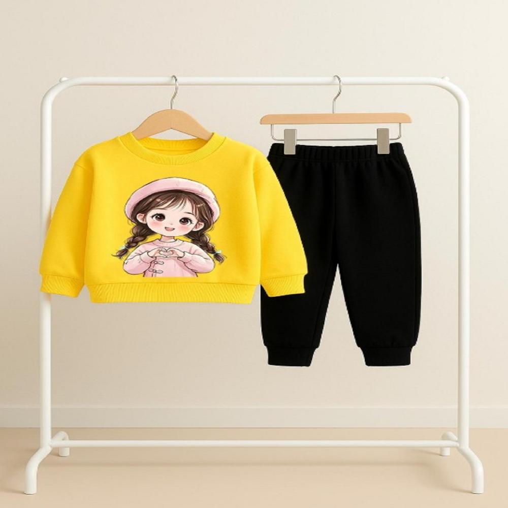 Kids Girls Full Sleeve And Track Pant Set