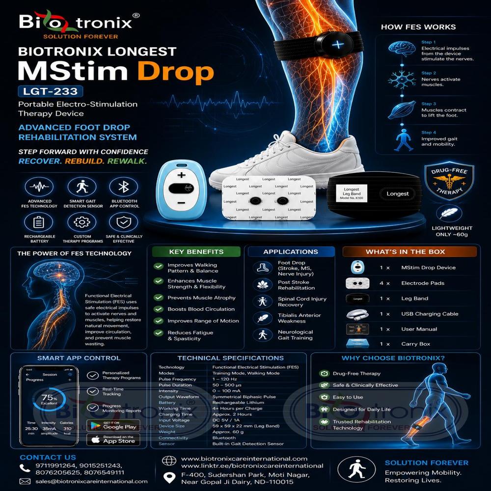 Foot Drop Correction Device for Neurological Recovery Programs