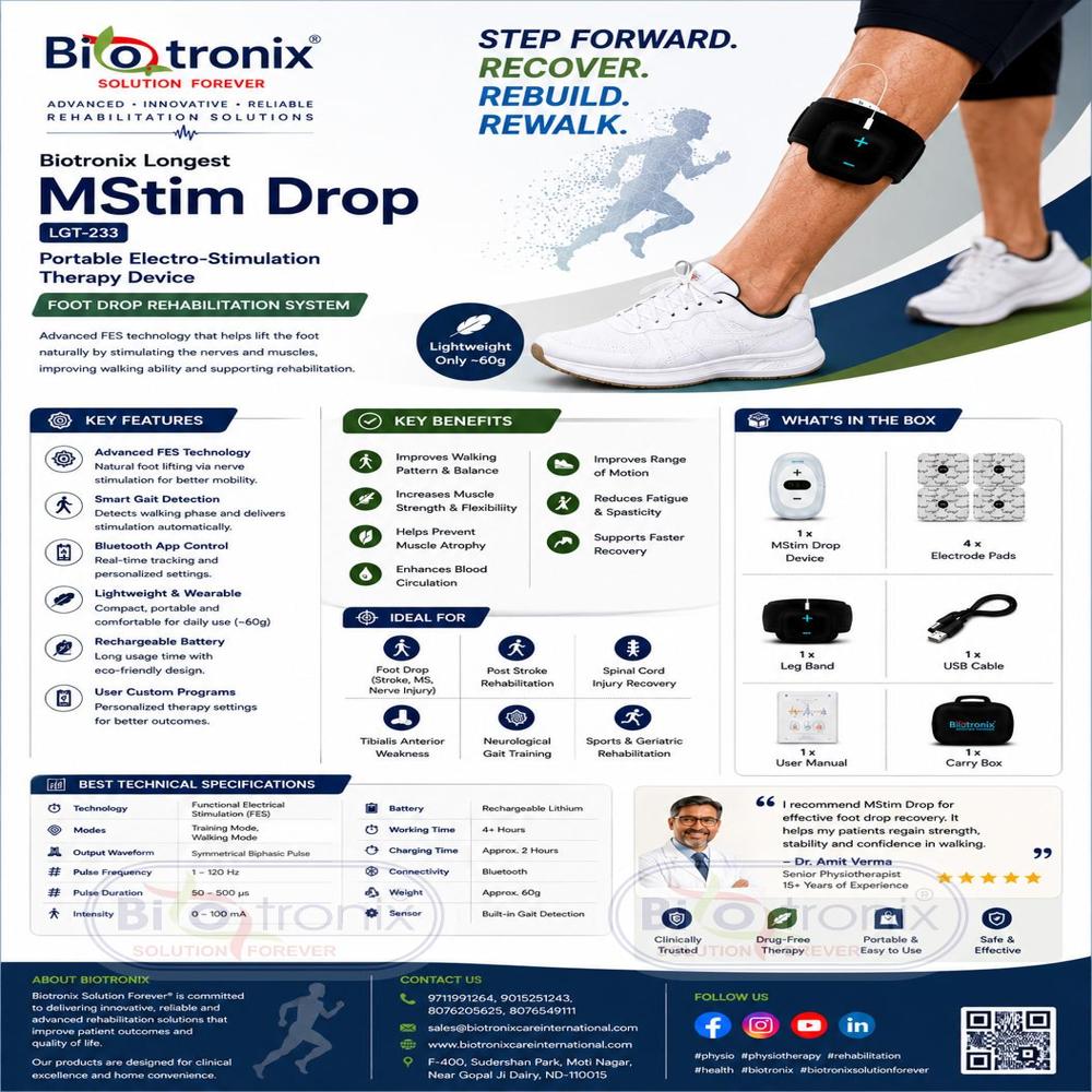 Foot Drop Correction Device for Neurological Recovery Programs