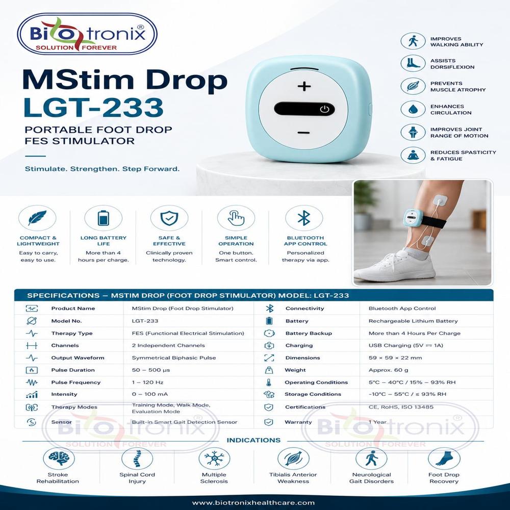 Foot Drop Correction Device for Neurological Recovery Programs