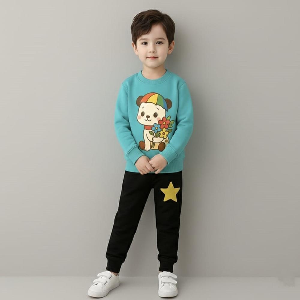 Full Sleeve T shirt With Track Pant Set For Kids Boys And Girls