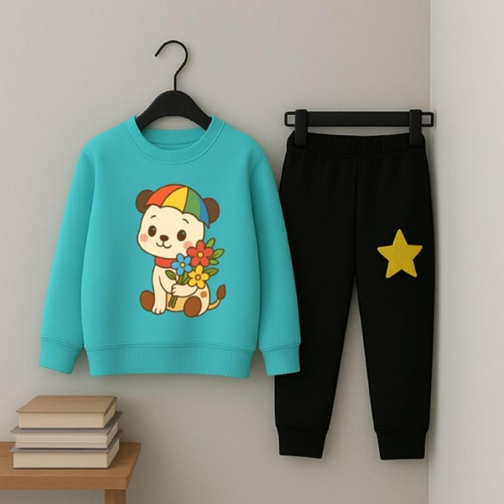 Full Sleeve T shirt With Track Pant Set For Kids Boys And Girls