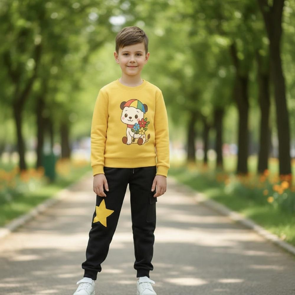 Full Sleeve T shirt With Track Pant Set For Kids Boys And Girls