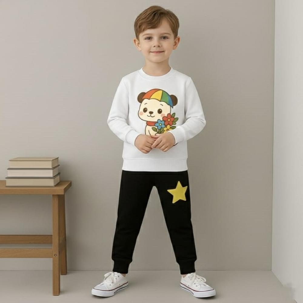 Full Sleeve T shirt With Track Pant Set For Kids Boys And Girls