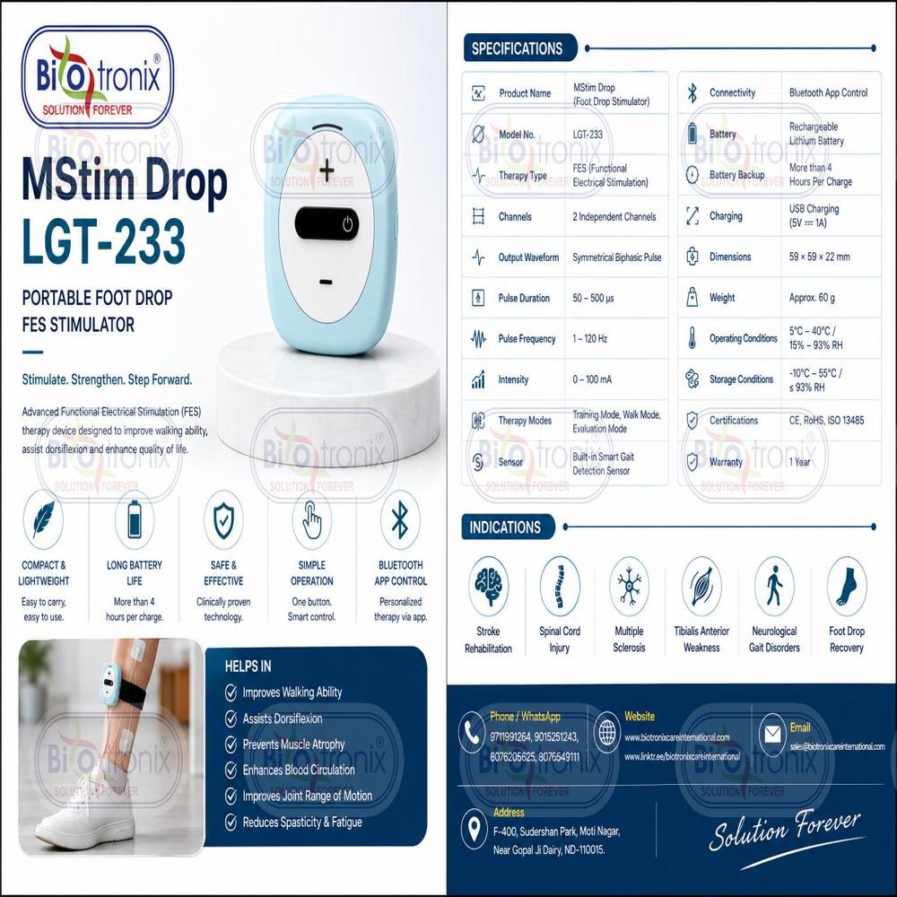 Foot Drop Muscle Stimulator for Improved Walking Performance
