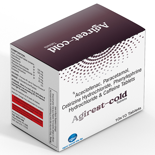 Aceclofenac Paracetamol Cetirizine Hydrochloride And Caffeine Tablets