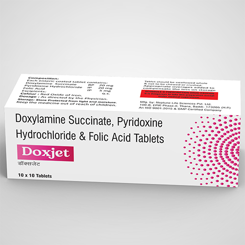 Doxylamine Succinate Pyridoxine Hydrochloride And Folic Acid Tablets