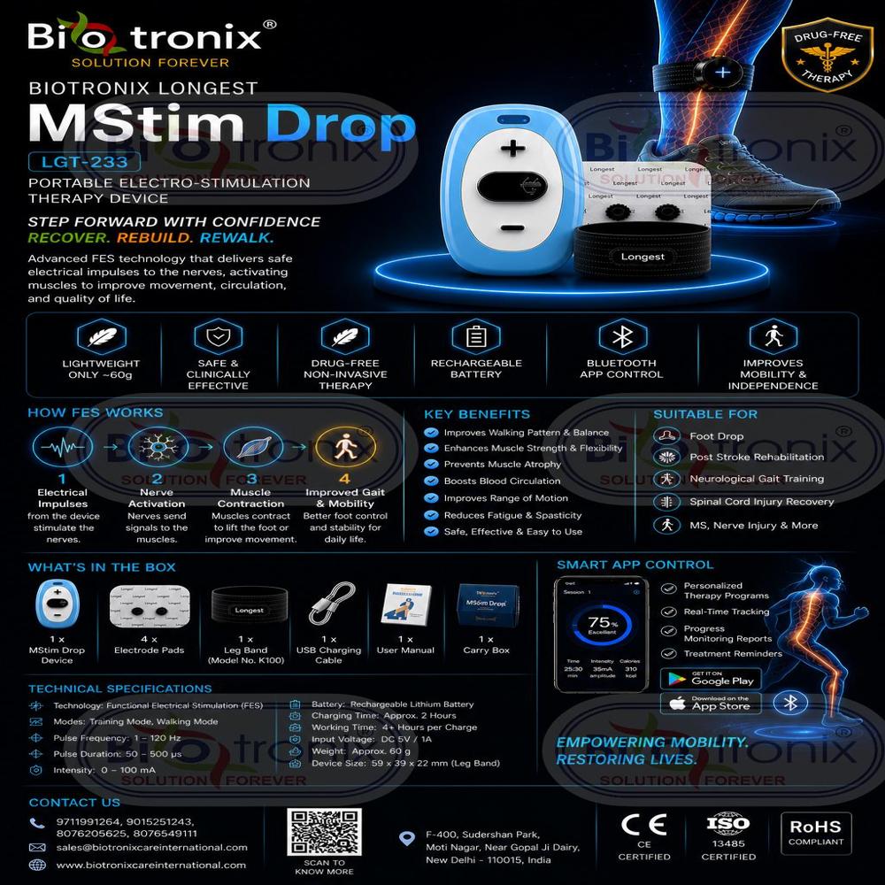 Advanced Electrotherapy Device For Foot Drop Correction - Accuracy: Stimulation Output Accuracy: 5% Mg