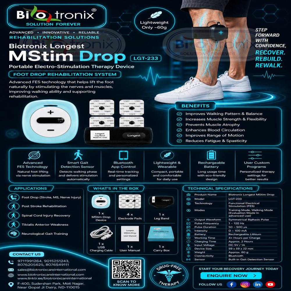 Neuro Muscle Recovery Device for Foot Drop Rehabilitation