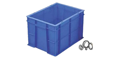 43240 CC & FB Plastic Crate - Plastic, 400x300x240 mm, Blue | Food Grade, Stackable, Recyclable, Smooth Finish