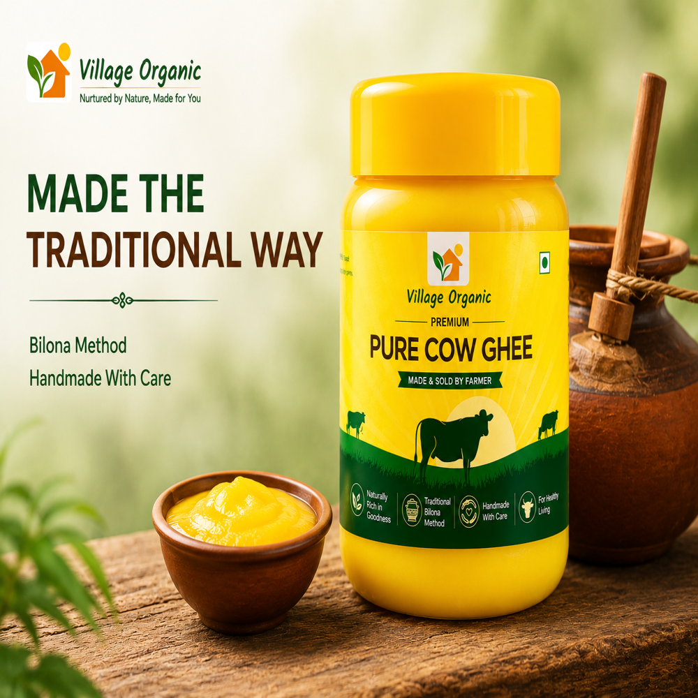 1Ltr Village Organic Pure Cow Ghee