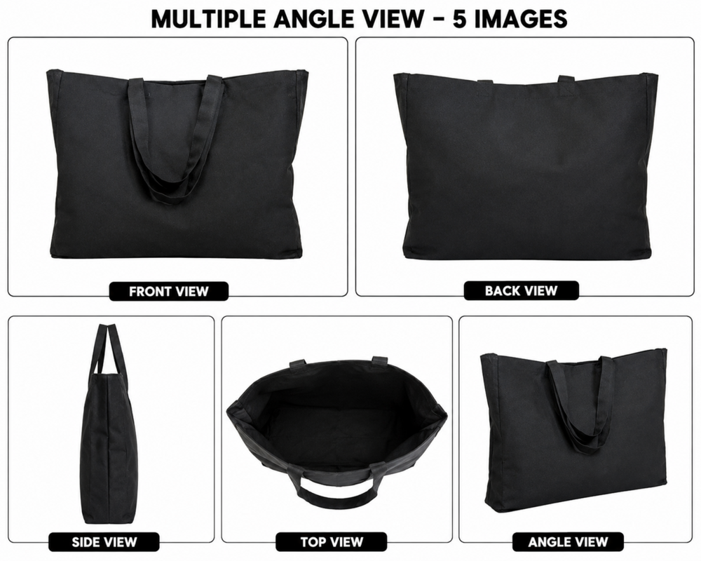 Black Cotton Box Bag