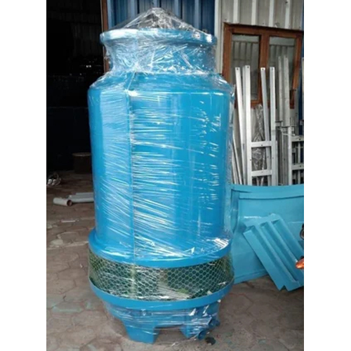 Water Cooling Tower - Corrosion-resistant Round, Light Blue, 20 Tr, Induced Draft Axial Fan, Floor Standing