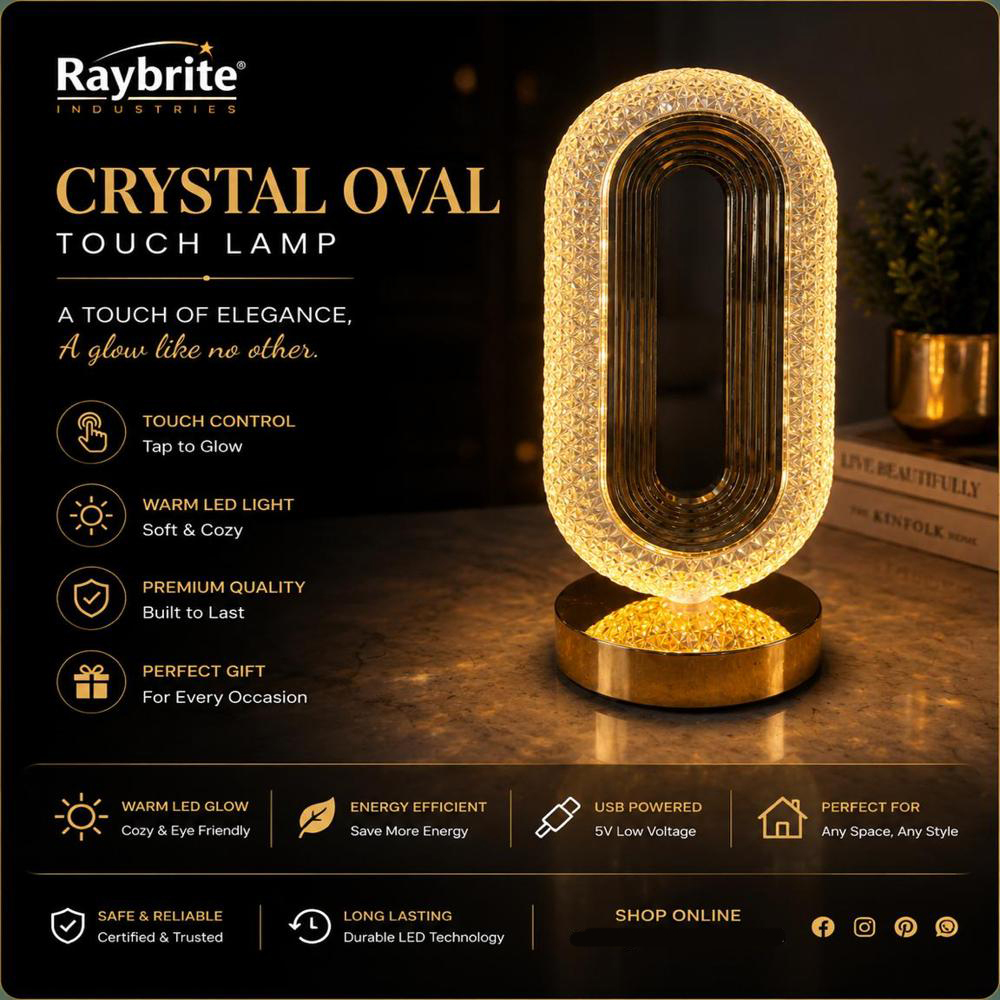 RAYBRITE Table Lamp - Metal, 16 Inches, Gold | 2000mAh Battery, Stepless Dimming, USB-C Charging