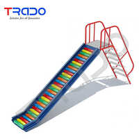Tr21 Playground Slide - Mild Steel & Plastic, Multicolor, Medium Entry Height | Vibrant Steps, Protective Rails, Non-slip Stairs