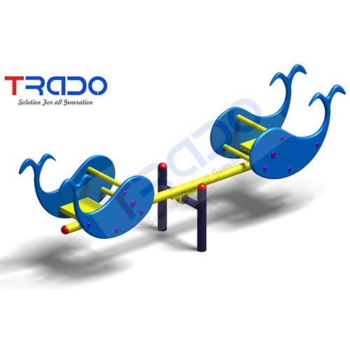 Fish See Saw - Mild Steel, Standard Size, Blue | Whale Theme, Ergonomic Handles, Dual Support Legs