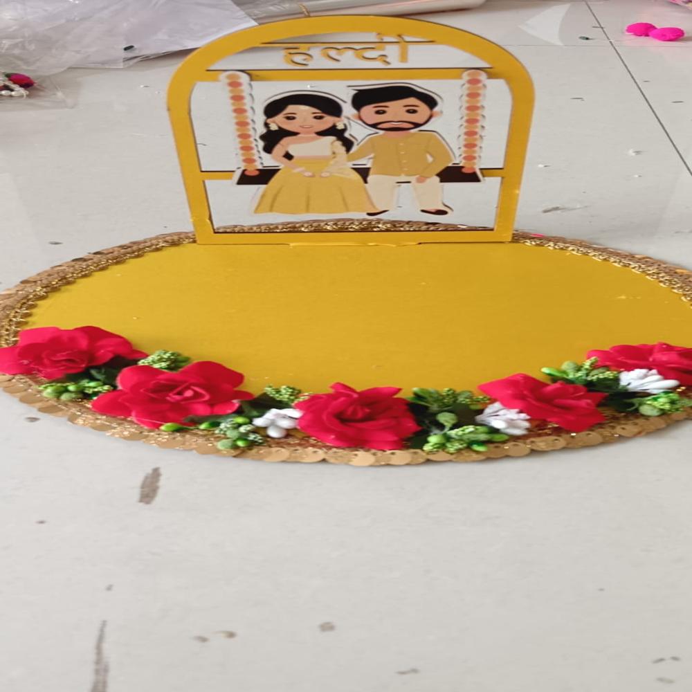 Wedding customised Mahendi Platter Handmade Wooden Decorative Tray