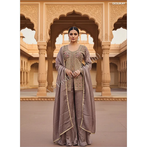Royal Fendi Luxe Palazzo Suit with Intricate Zardozi Jaal and Pearl Droplets
