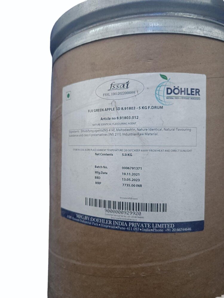Green Apple Flavouring Agent - >99% Purity, Pale Yellow-Green Liquid, 1-25 L HDPE Bottles | Allergen-Free, Water & Alcohol Soluble, No Artificial Additives