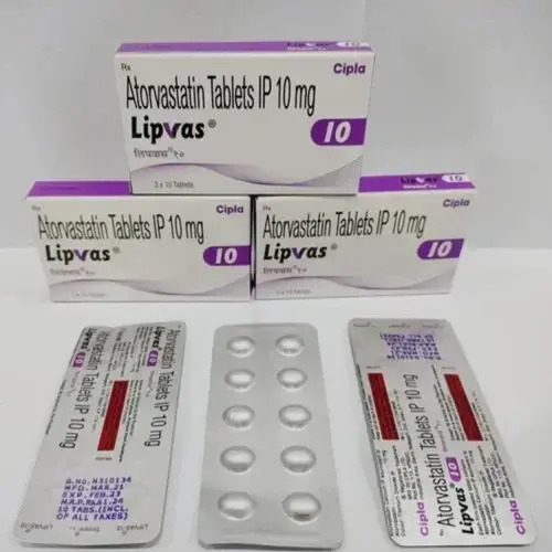 Lipvas Atorvastatin 10mg Tablet, Cholesterol-Lowering Medicine