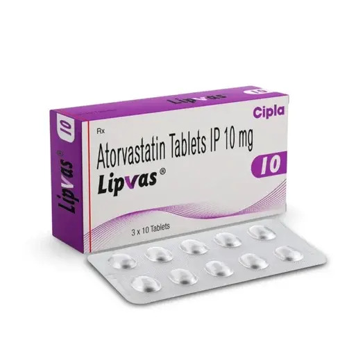Lipvas Atorvastatin 10mg Tablet, Cholesterol-Lowering Medicine